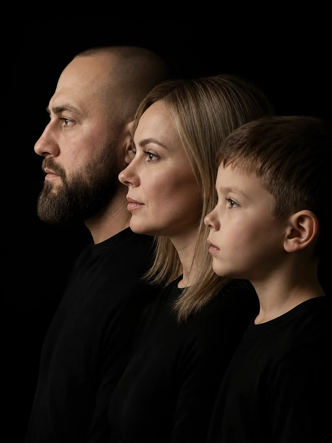 Работа студии: Портрет поколений из 3 человек по разным фотографиям